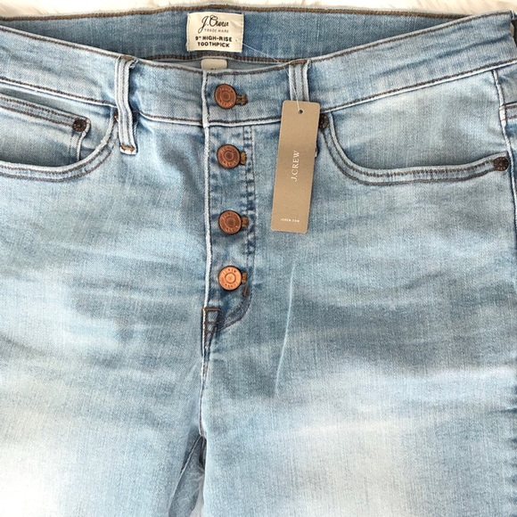 J.CREW Button Fly Toothpick Light Blue Jeans - Picture 7 of 8